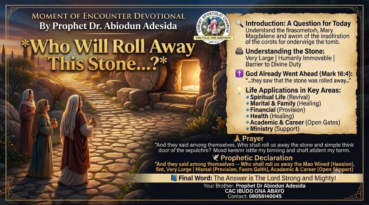 WHO WILL ROLL AWAY THE STONE