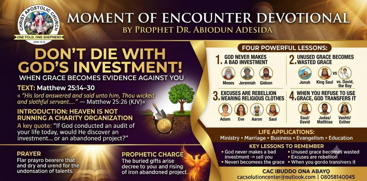 DONT DIE WITH GOD INVESTMENT ON YOU